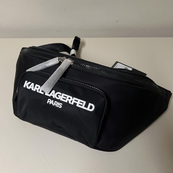 KARL LAGERFELD Paris Voyage Sling Backpack Black - LARGE